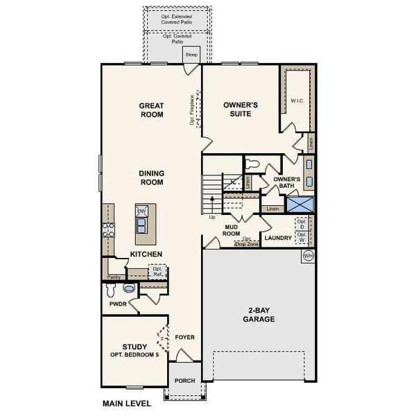 2D floor plan layout for the Savannah by Century Communities in The Highlands at Avery Centre, Round Rock, TX (Image 3).
