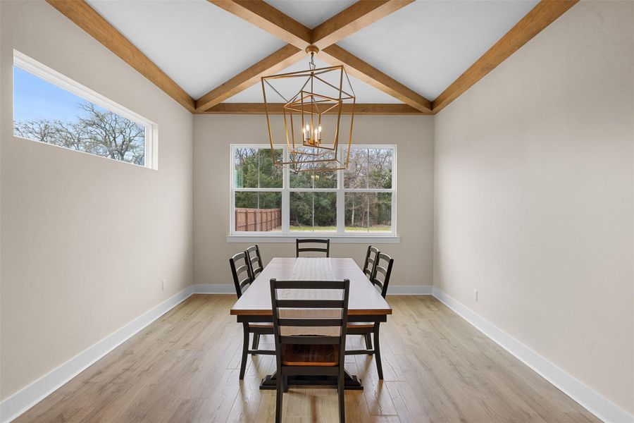 Spacious dining area