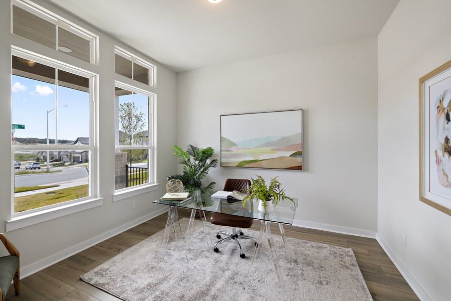 Furnished interior view inside a new home in Park Collection at Lariat, Liberty Hill (Image 35).