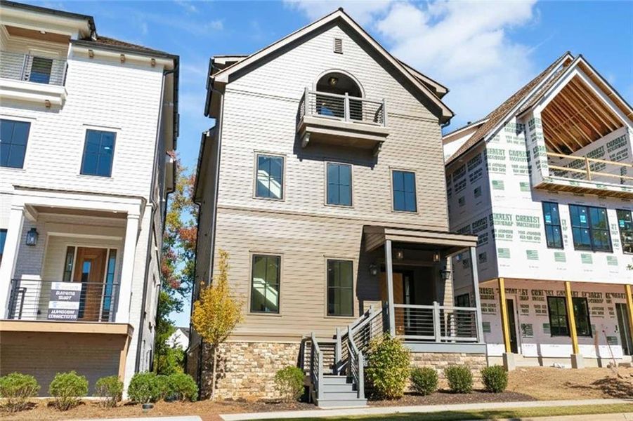 Front exterior of a new home in , Alpharetta, GA, highlighting curb appeal (Image 31).