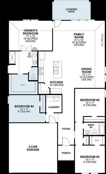 2D floor plan layout of this home in Sagebrook, Argyle, TX (Image 2).