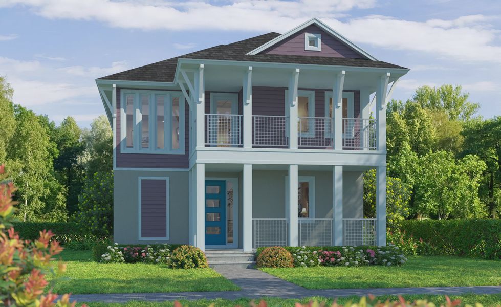 Representative exterior photo of a completed home built from the Santorini by ICI Homes in Laureate Park, Orlando, FL (Image 7).