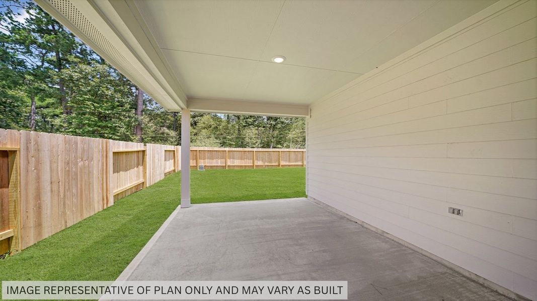 Exterior details and patio area of a home in Grand Pines, Magnolia (Image 2).
