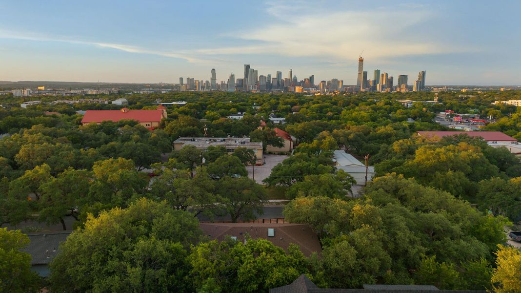 Aerial view of skyline
