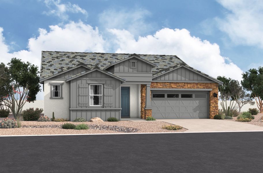 Representative exterior photo of a completed home built from the Flemington by Beazer Homes in Tirreno at IronWing: Tirreno, Litchfield Park, AZ (Image 2). Representative exterior photo of a completed home built from the Flemington by Beazer Homes in Tirreno at IronWing: Tirreno, Litchfield Park, AZ (Image 2).