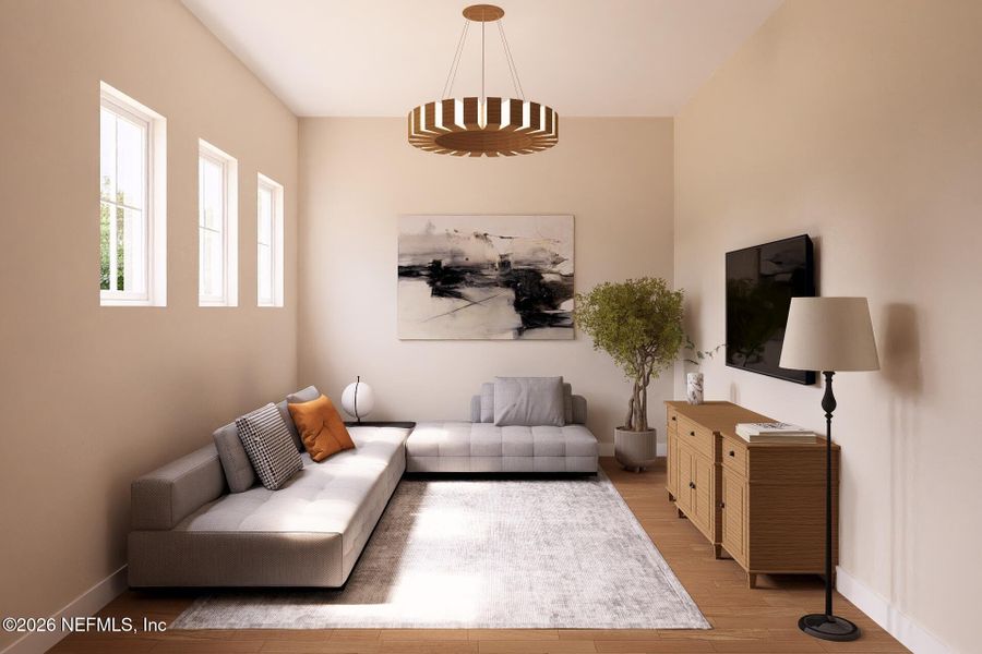 Furnished interior view inside a new home in , Neptune Beach (Image 16). Furnished interior view inside a new home in , Neptune Beach (Image 16).