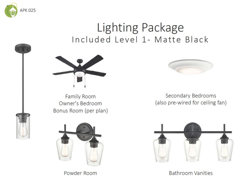 Matte Black Lighting Package for The Ingram Townhome