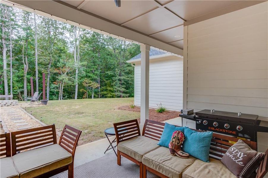 Exterior details and patio area of a home in , Social Circle (Image 2). Exterior details and patio area of a home in , Social Circle (Image 2).