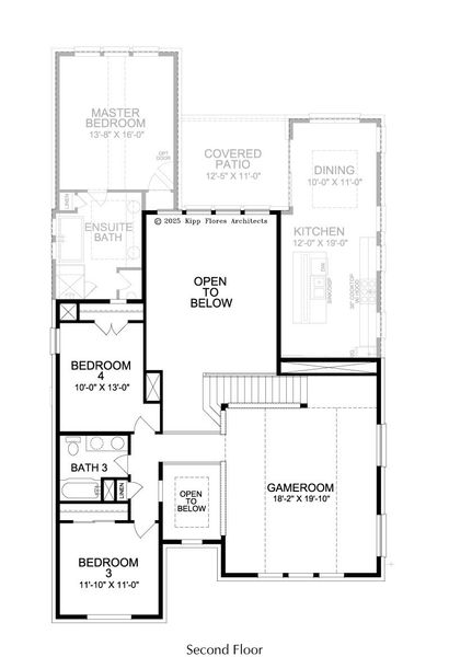 2D floor plan layout for the Alderidge by Landon Homes in Fields - East Village, Frisco, TX (Image 2). 2D floor plan layout for the Alderidge by Landon Homes in Fields - East Village, Frisco, TX (Image 2).