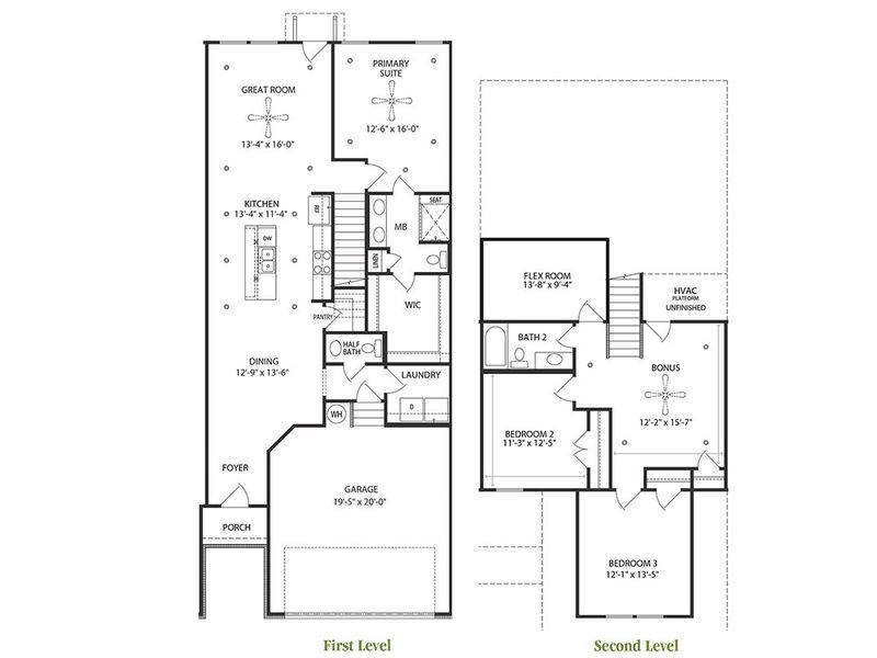 2D floor plan layout of this home in Harvest Point, Spring Hill, TN (Image 3).