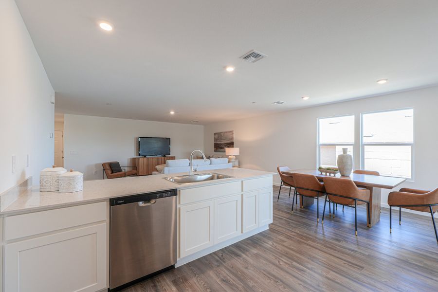 A kitchen with a large island. A kitchen with a large island.