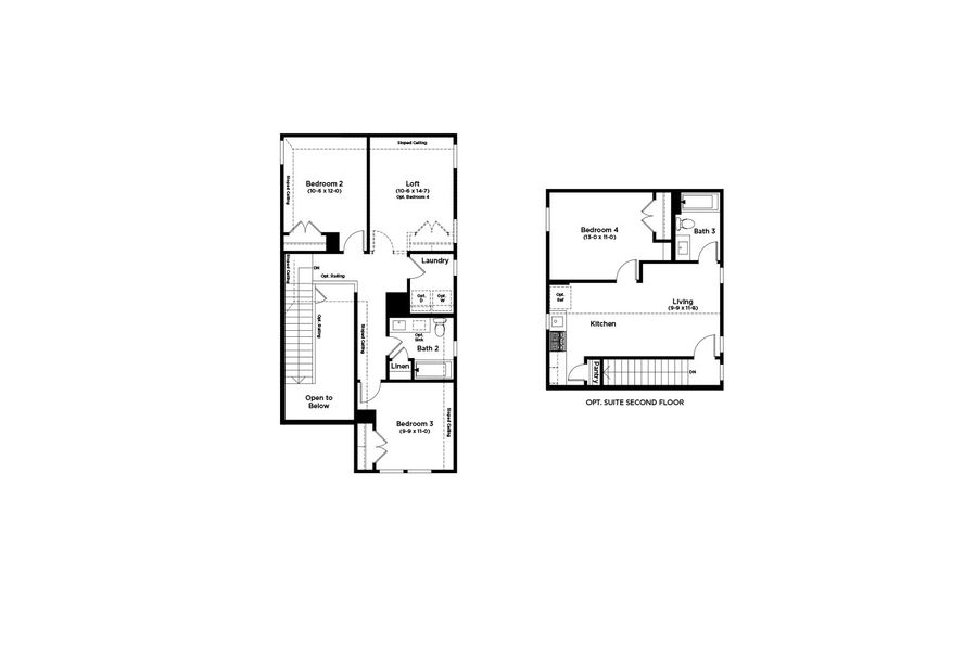 2D floor plan layout for the Brazos by DRB Homes in Spring Creek, Taylor, TX (Image 4).
