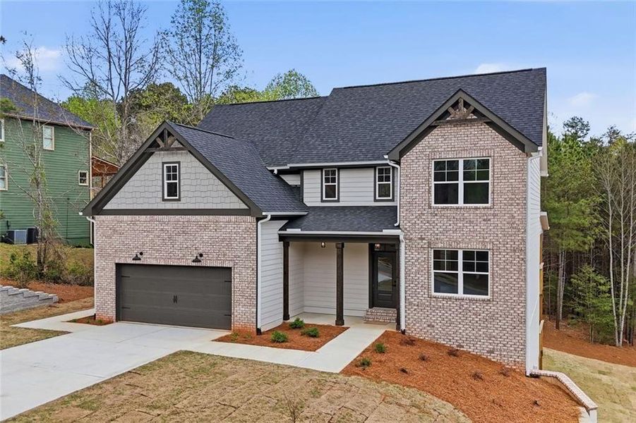Front exterior of a new home in , Dawsonville, GA, highlighting curb appeal (Image 29). Front exterior of a new home in , Dawsonville, GA, highlighting curb appeal (Image 29).