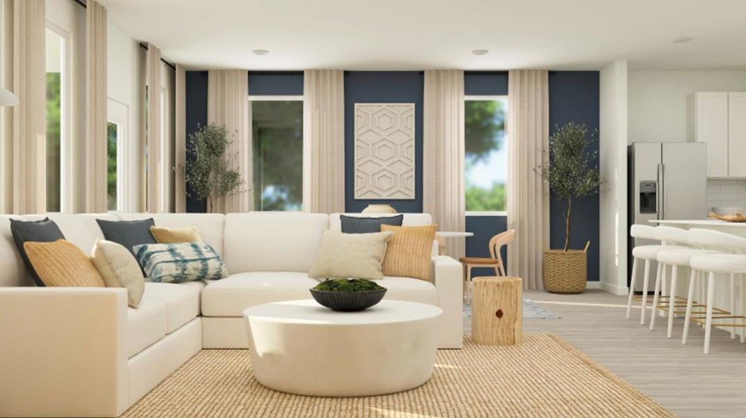 Furnished interior view inside a new home in Bertram Oaks: Classic Collection, Bertram (Image 5). Furnished interior view inside a new home in Bertram Oaks: Classic Collection, Bertram (Image 5).