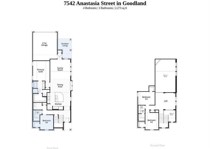 2D floor plan layout of this home in Goodland, Midlothian, TX (Image 4).