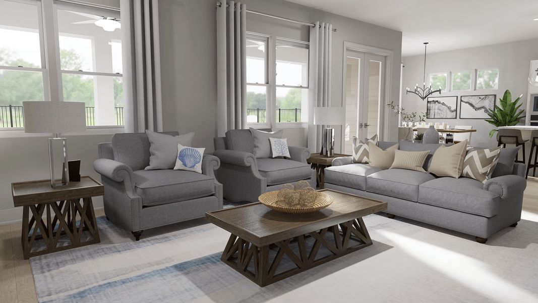 Artist Rendering - Great Room view toward Kitchen & Casual Dining Artist Rendering - Great Room view toward Kitchen & Casual Dining
