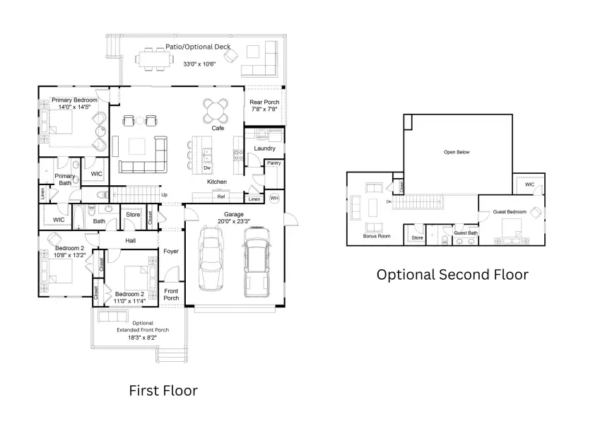2D floor plan layout for the Litchfield by Hunter Quinn Homes in Pauley Estates, Conway, SC (Image 3). 2D floor plan layout for the Litchfield by Hunter Quinn Homes in Pauley Estates, Conway, SC (Image 3).