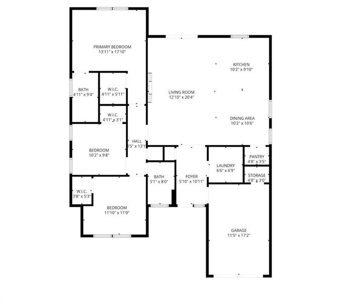 2D floor plan layout of this home in , Sulphur Springs, TX (Image 3).