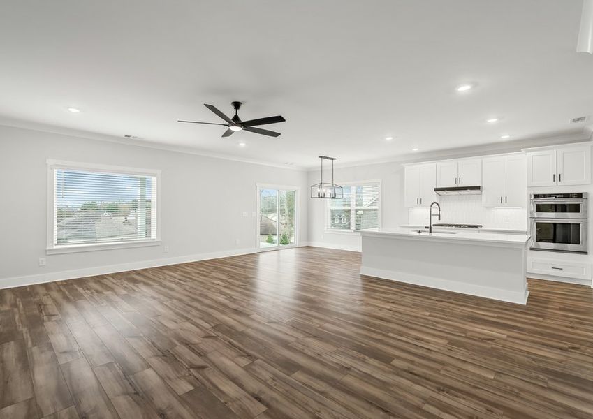 The open layout is ideal for entertaining.