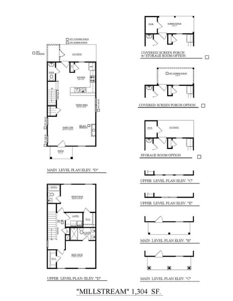 2D floor plan layout for the Millstream - Townhomes by Dream Finders Homes in Abbey Walk, Moncks Corner, SC (Image 3).