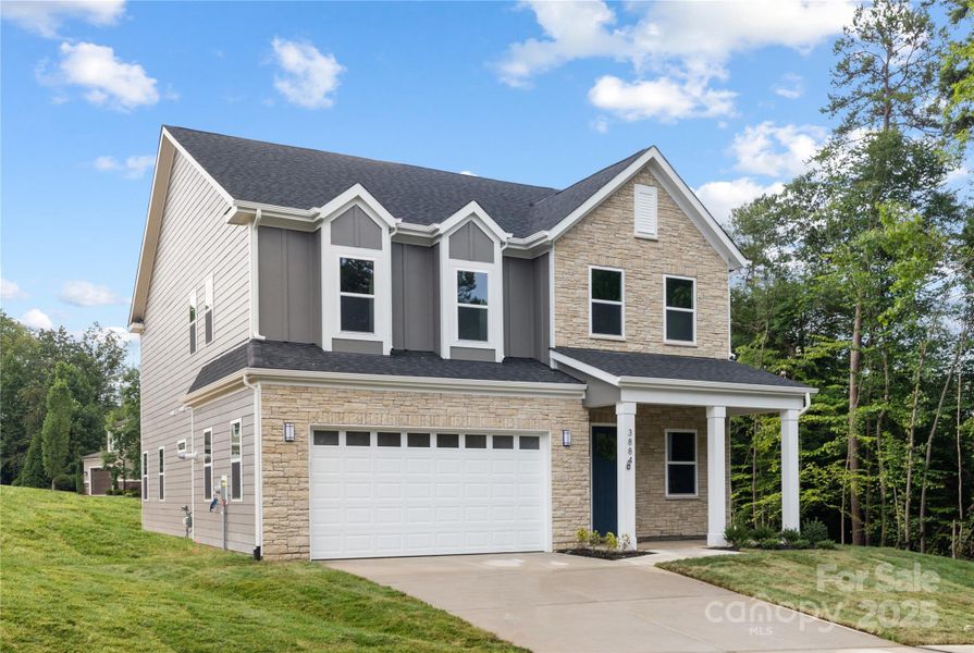 Front exterior of a new home in , Hickory, NC, highlighting curb appeal (Image 23).