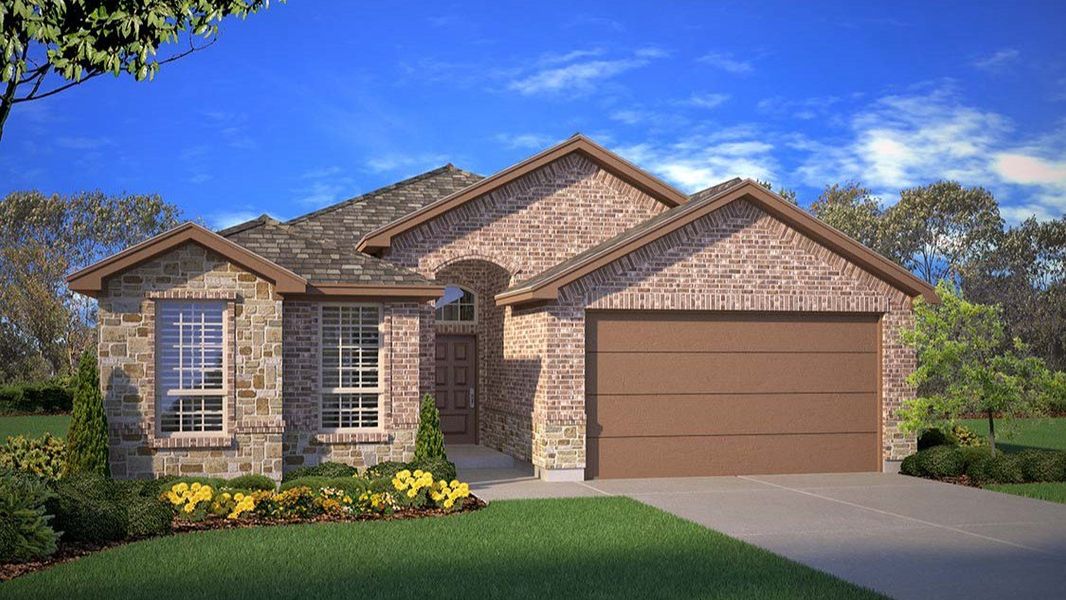 Representative exterior photo of a completed home built from the Portales by D.R. Horton in Homestead at Parks Bell Ranch, Odessa, TX (Image 18).