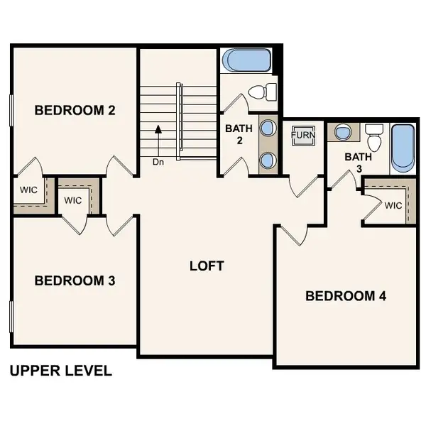 2D floor plan layout of this home in Northshore, Kingsland, GA (Image 4).