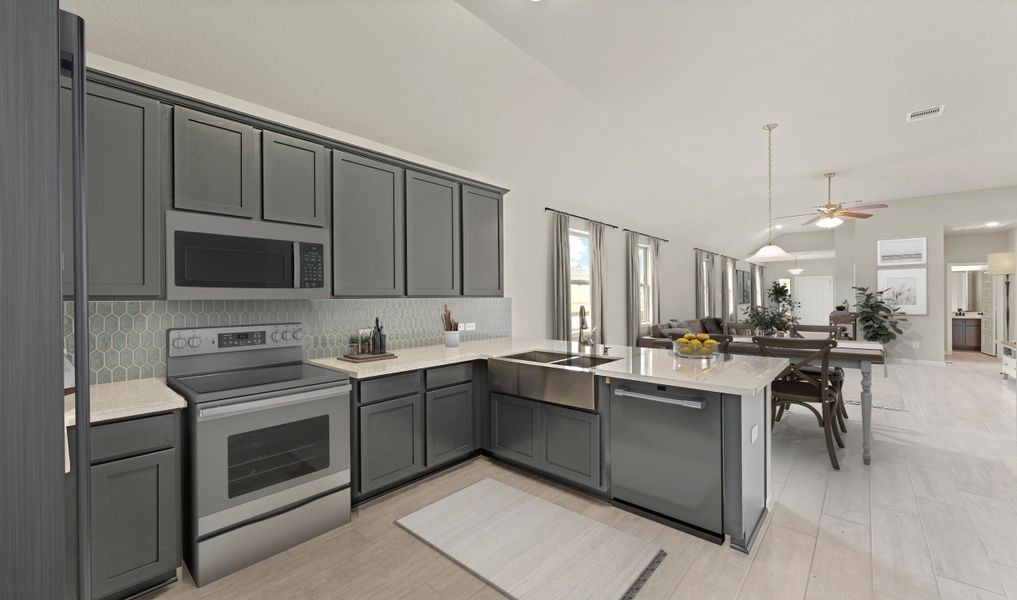 Decorative backsplash in kitchen