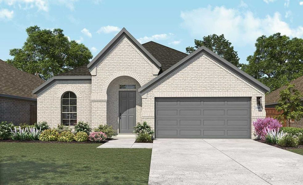 2D floor plan layout for the Laurel by DRB Homes in Meyer Ranch – Premier, New Braunfels, TX (Image 4).