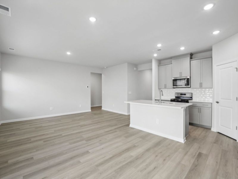 Great room in the Chatham floorplan at 250 White Birch Lane in Angier, NC.