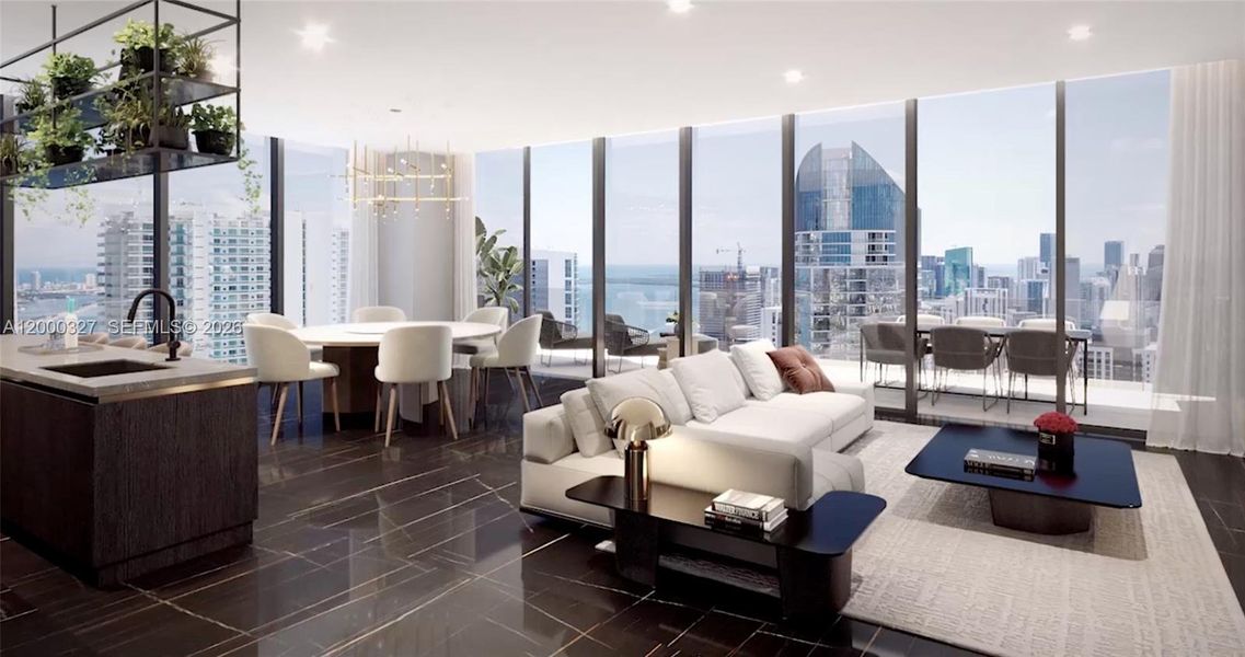 Furnished interior view inside a new home in , Miami (Image 5). Furnished interior view inside a new home in , Miami (Image 5).