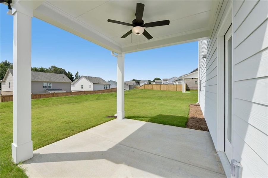 Exterior details and patio area of a home in Windance Lake, Loganville (Image 3).