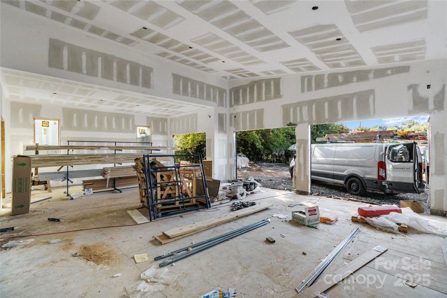 3 Car Garage with 2 Storage Rooms