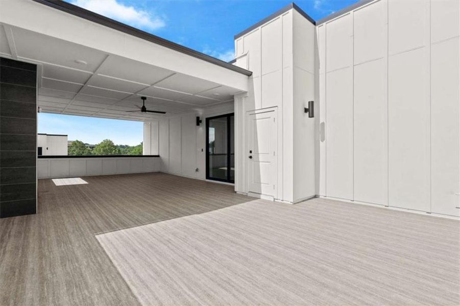 Exterior details and patio area of a home in The Gathering – Alpharetta, Alpharetta (Image 29).