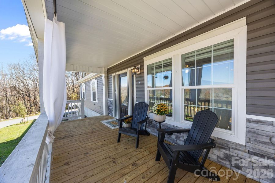 Exterior details and patio area of a home in , Waynesville (Image 28).