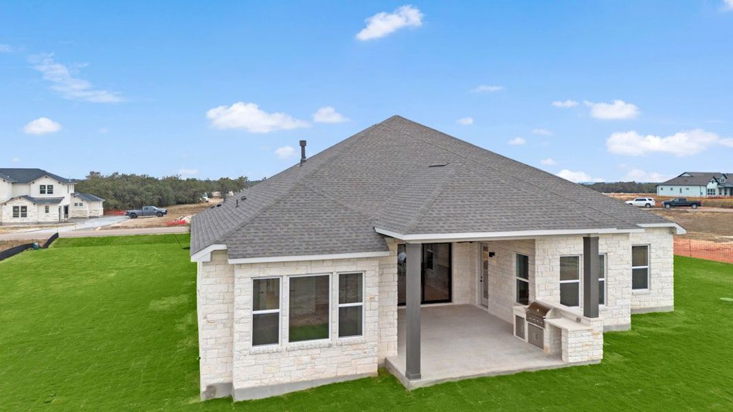 Exterior details and patio area of a home in Leander Estates, Leander (Image 21). Exterior details and patio area of a home in Leander Estates, Leander (Image 21).