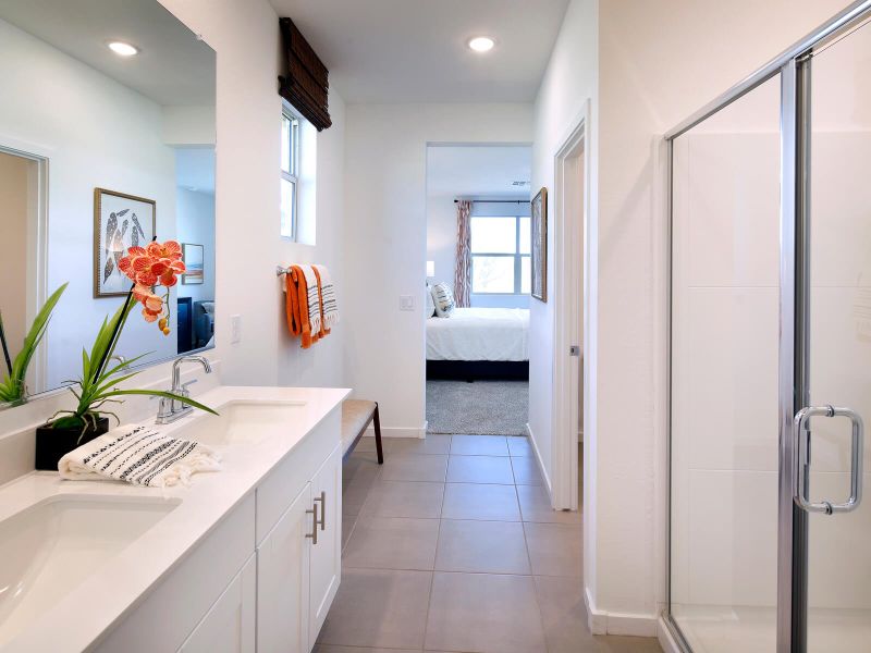 Primary Bathroom in the Mason Floorplan at Paloma Creek