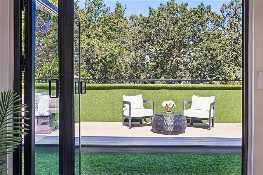 Exterior details and patio area of a home in , Atlanta (Image 38).
