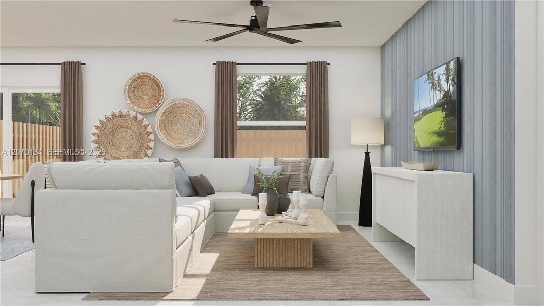 Furnished interior view inside a new home in , Miami (Image 27).