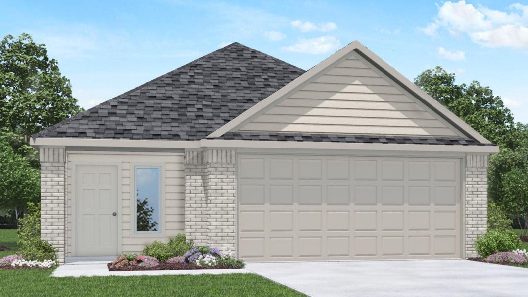 Front exterior of a new home in Sunterra, Katy, TX, highlighting curb appeal (Image 1). Front exterior of a new home in Sunterra, Katy, TX, highlighting curb appeal (Image 1).