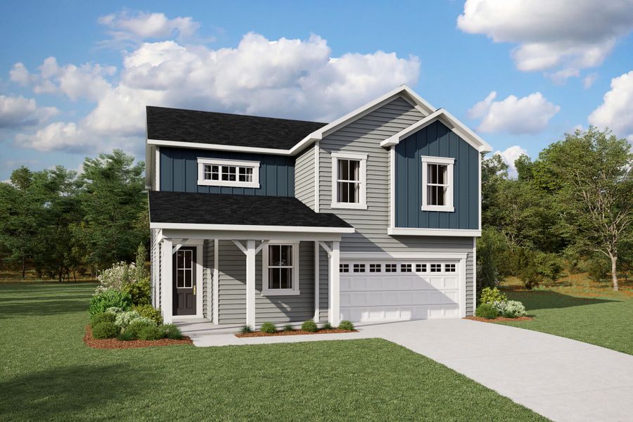 Representative exterior photo of a completed home built from the Redwood by Mattamy Homes in Grove At Gin Branch, Wendell, NC (Image 30).
