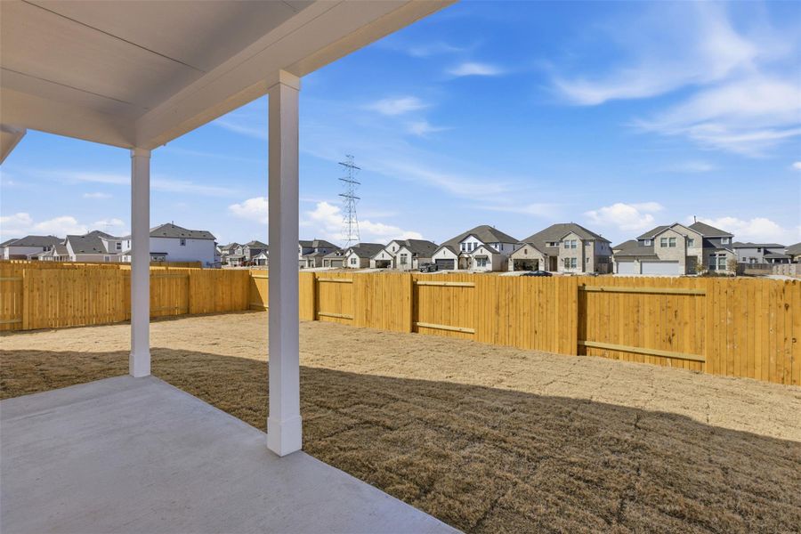 Exterior details and patio area of a home in Enclave at Cele, Pflugerville (Image 3).