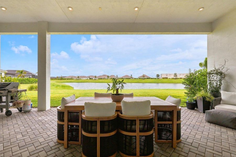 Covered Patio with Lake Views Covered Patio with Lake Views
