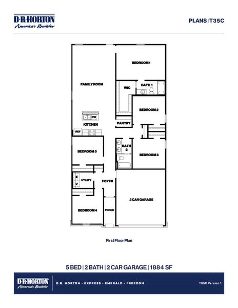 2D floor plan layout of this home in Sunterra, Katy, TX (Image 2).
