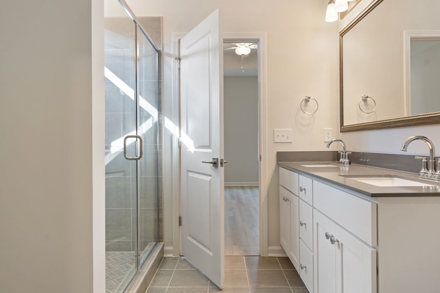 Furnished interior view inside a new home in Landing at Pine Lake, Anderson (Image 11).