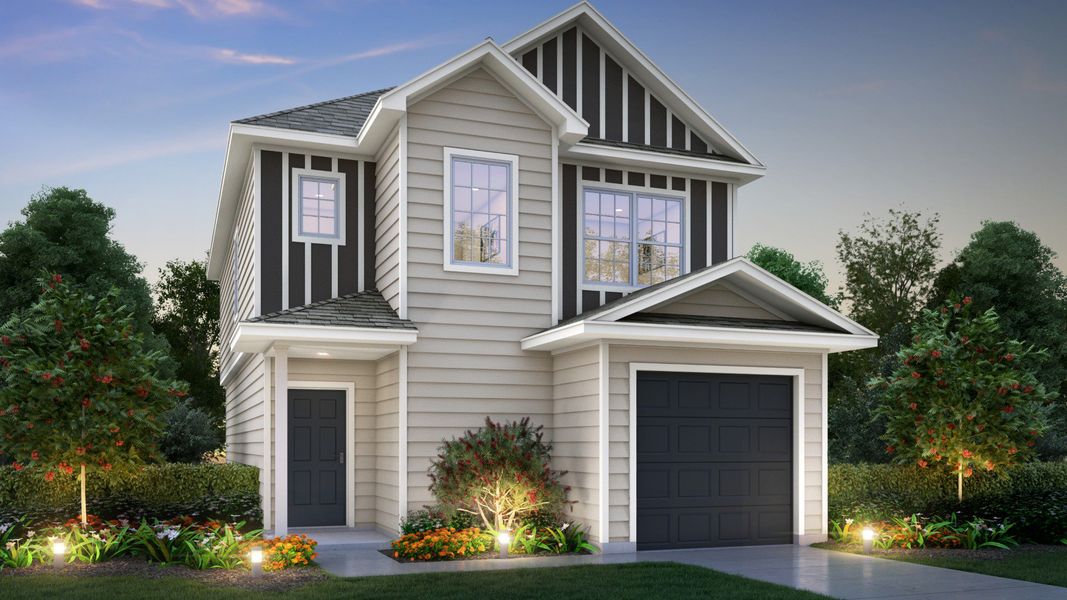 Representative exterior photo of a completed home built from the The Nottingham by Legend Homes in Townsend Reserve, Splendora, TX (Image 2).