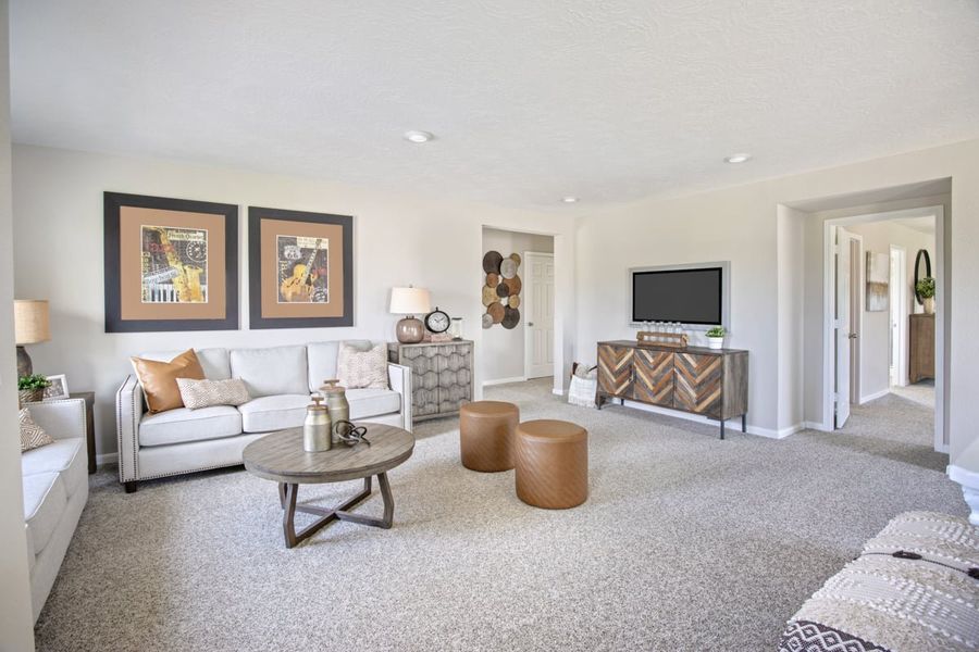 Representative furnished interior of a home built from the 2526 by KB Home in Mustang Ridge, Magnolia (Image 8). Representative furnished interior of a home built from the 2526 by KB Home in Mustang Ridge, Magnolia (Image 8).