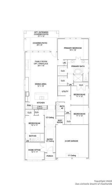 2D floor plan layout of this home in Alsatian Oaks 50', Castroville, TX (Image 2).
