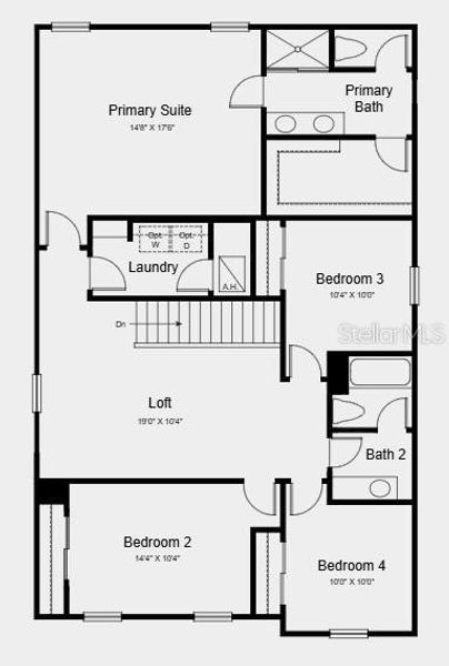 2D floor plan layout of this home in Coasterra Community Group Page, Palmetto, FL (Image 10).