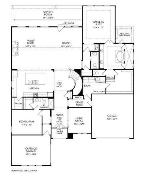 2D floor plan layout of this home in Walsh Ranch 70', Fort Worth, TX (Image 3).